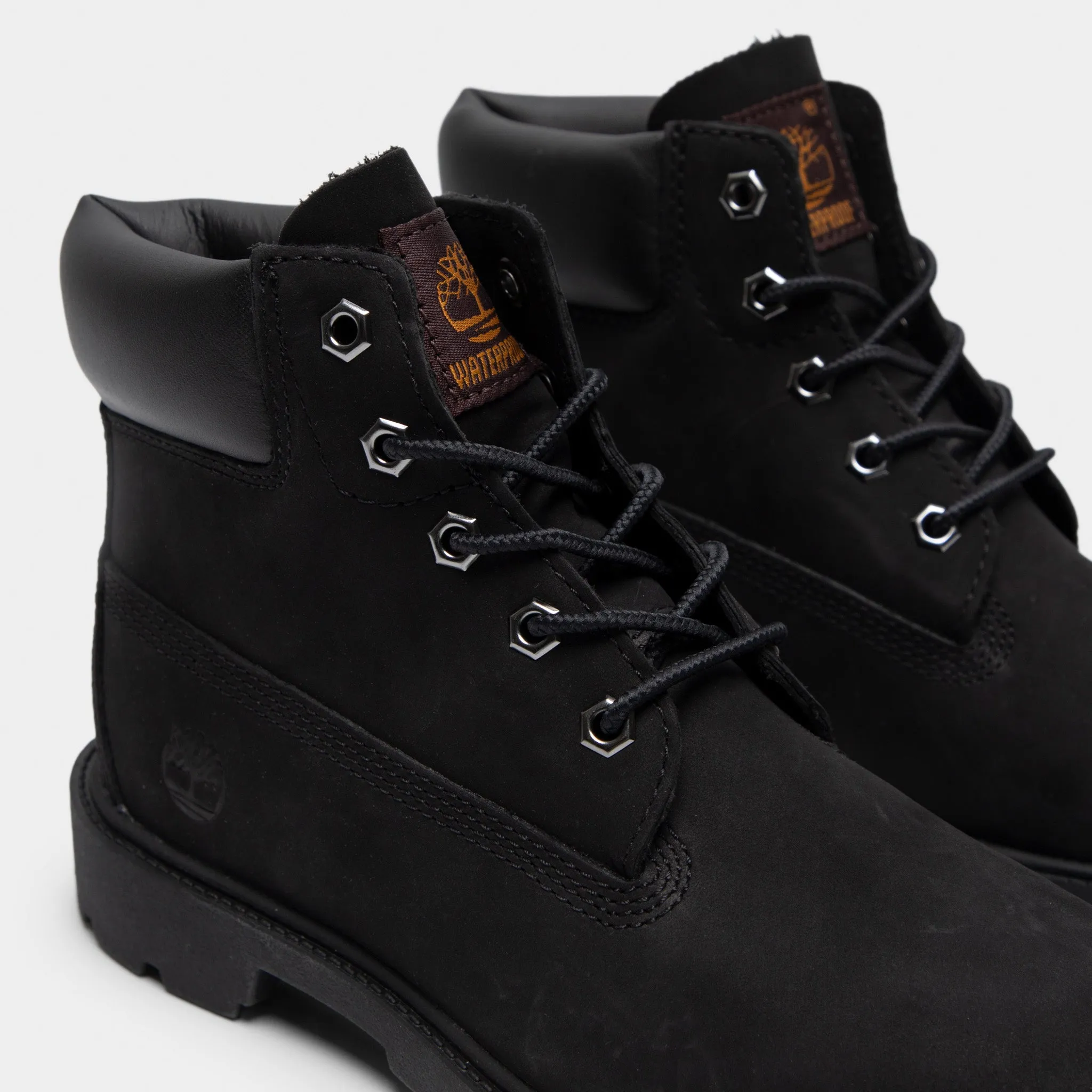 Timberland Juniors' 6-Zoll wasserdichte Premium-Stiefel / Schwarze Timberland-Schuhe