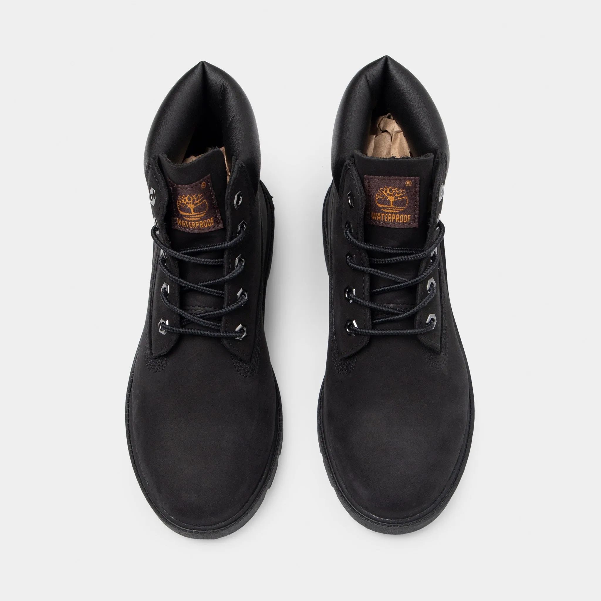 Timberland Juniors' 6-Zoll wasserdichte Premium-Stiefel / Schwarze Timberland-Schuhe