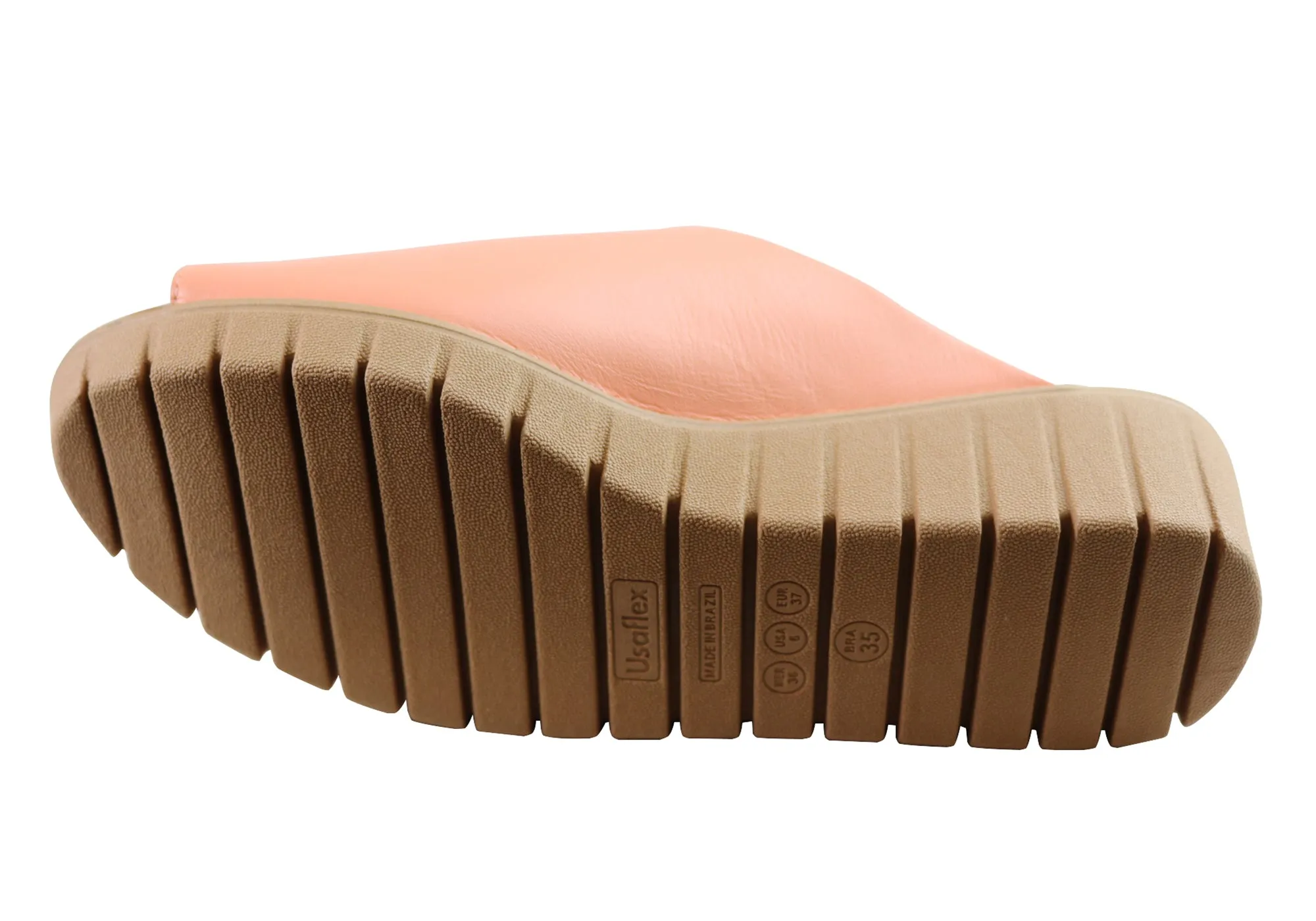 Usaflex Adene Damen Komfort Leder Slides Sandalen Hergestellt in Brasilien Usaflex Schuhe