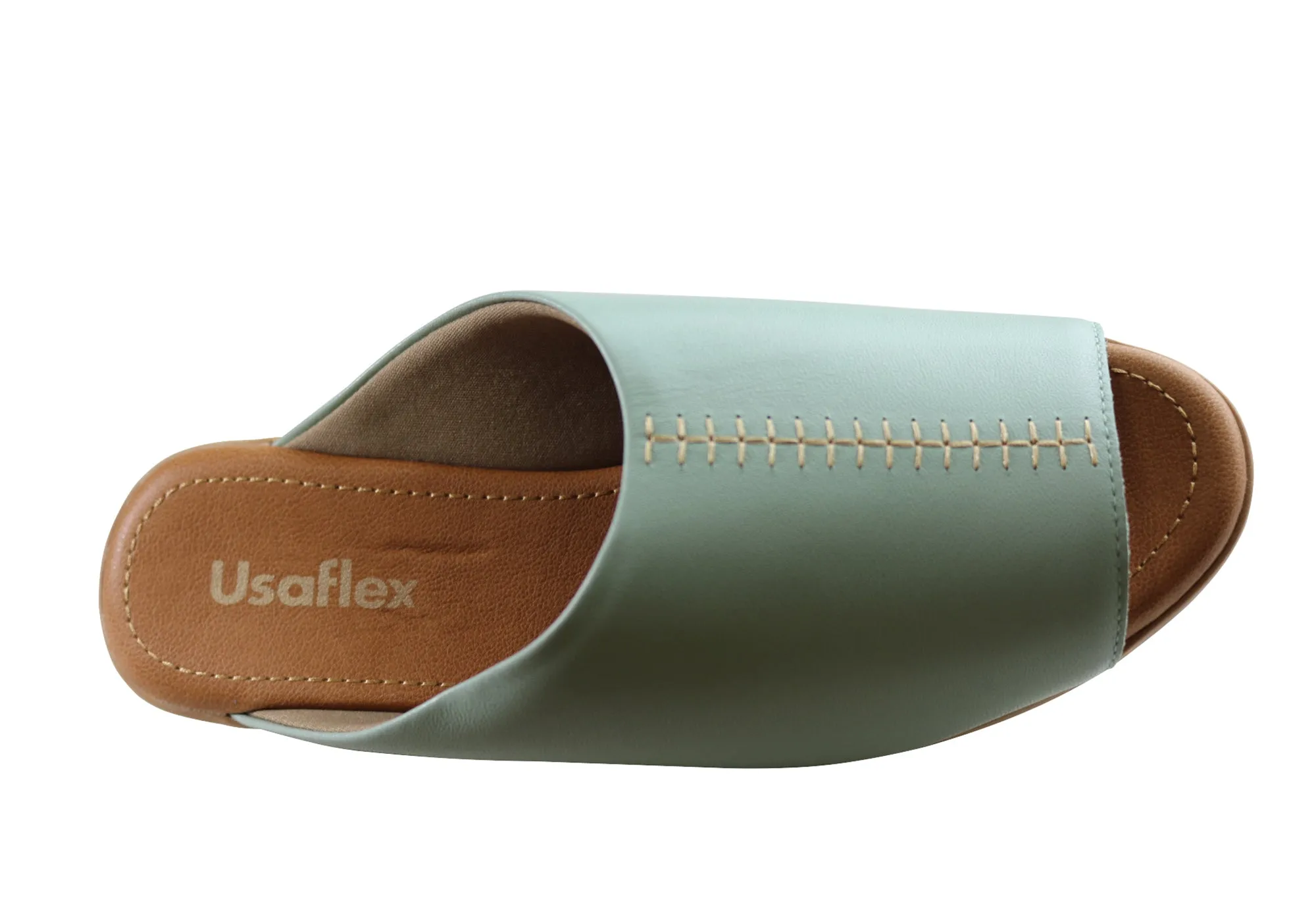 Usaflex Adene Damen Komfort Leder Slides Sandalen Hergestellt in Brasilien Usaflex Schuhe