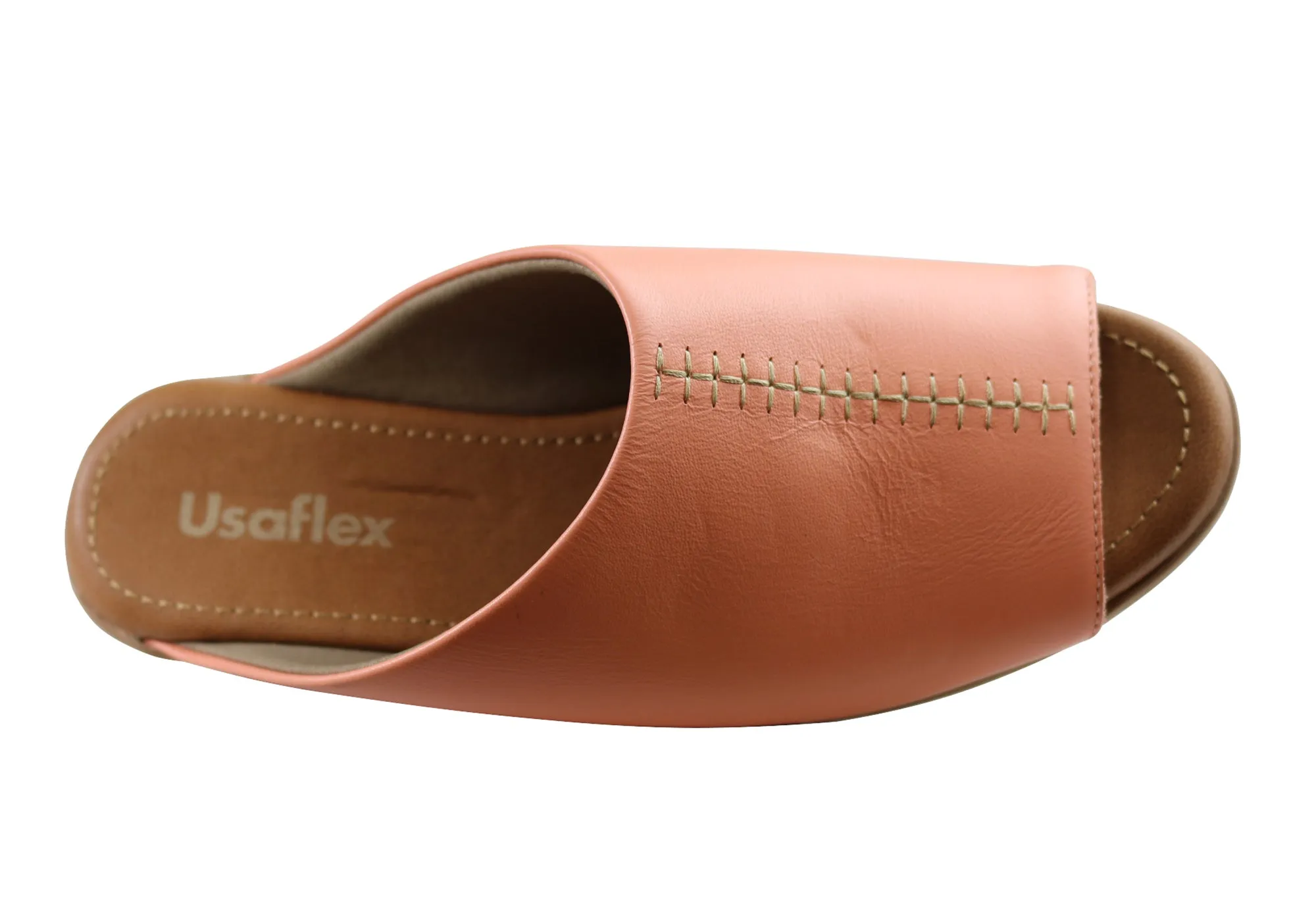 Usaflex Adene Damen Komfort Leder Slides Sandalen Hergestellt in Brasilien Usaflex Schuhe