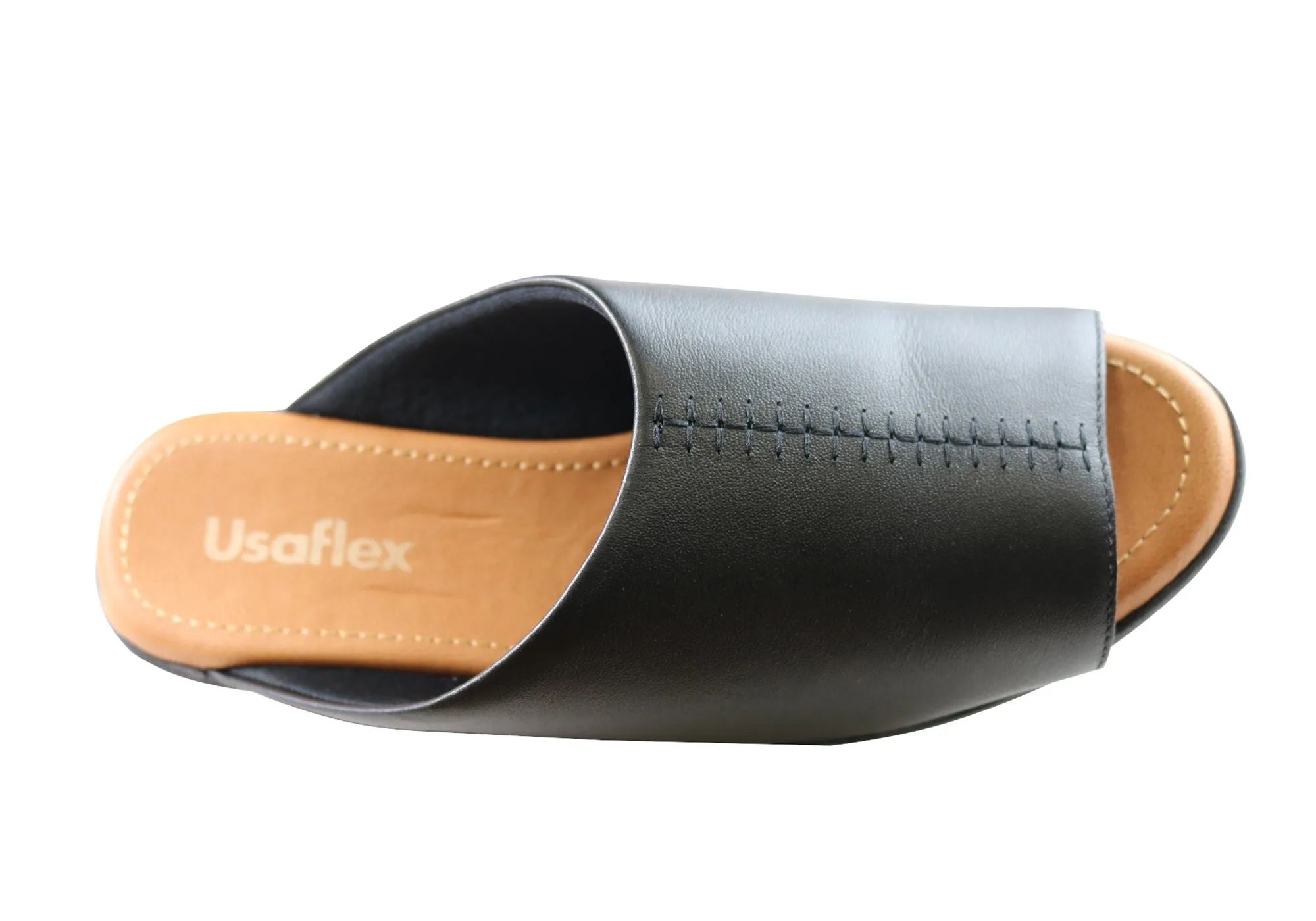 Usaflex Adene Damen Komfort Leder Slides Sandalen Hergestellt in Brasilien Usaflex Schuhe