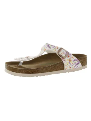 Damen Schlupf Flache Zehensteg Sandalen